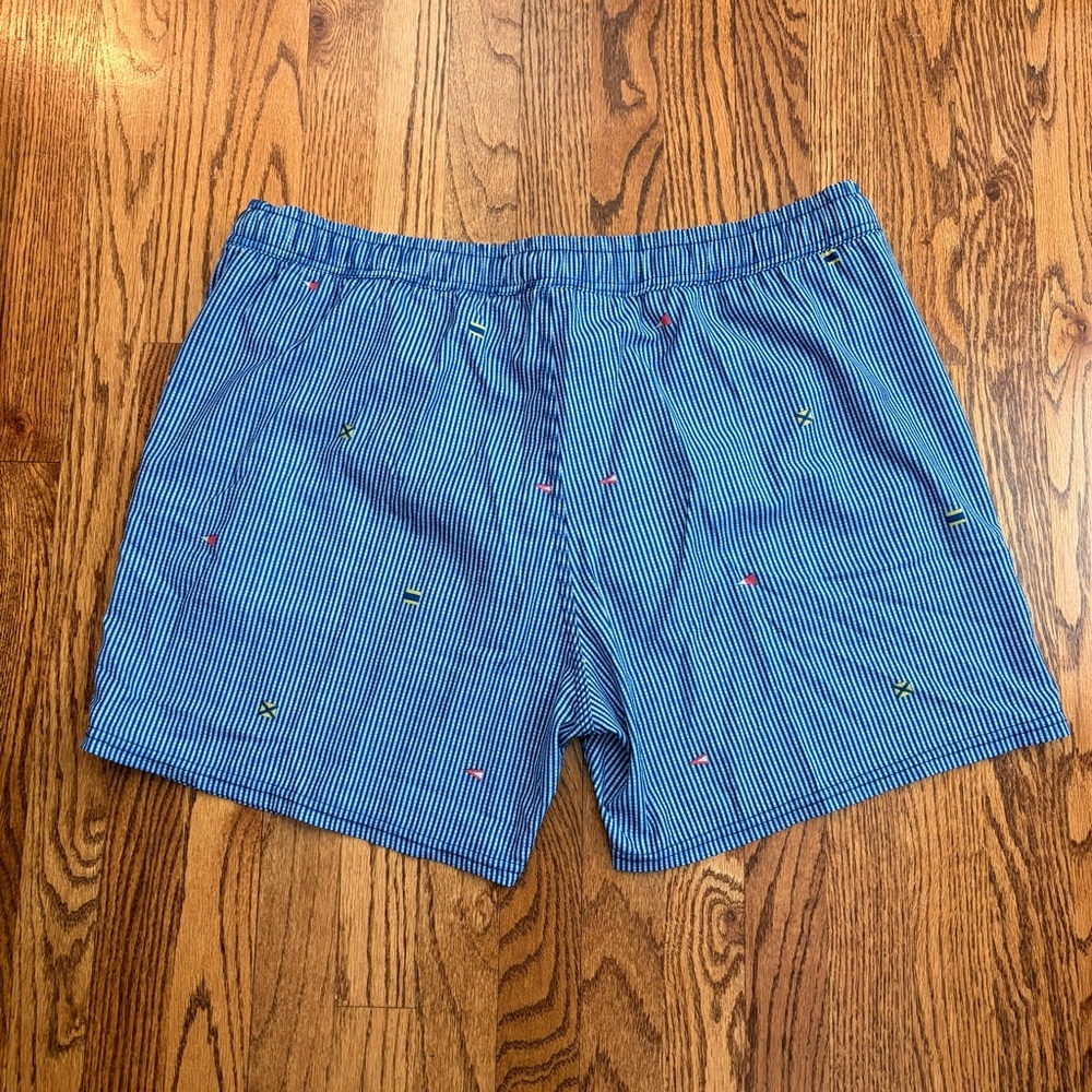Sperry Swim Trunks Blue Striped Nautical Print Size XL - Picture 2 of 9